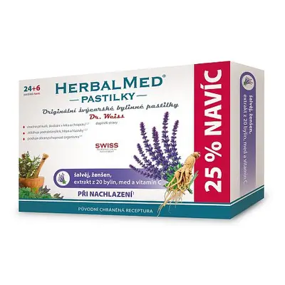 Herbalmed Pastilky Dr.weiss šalvěj+ženš.vit.c 24+6