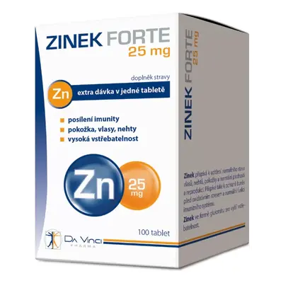 Zinek Forte 25 mg Da Vinci Pharma 100 tablet