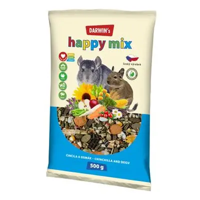 Darwin S činčila&osmák Happy Mix 500g New