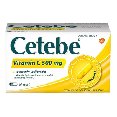 Cetebe Vitamin C 500mg 60 kapslí s postupným uvolňováním