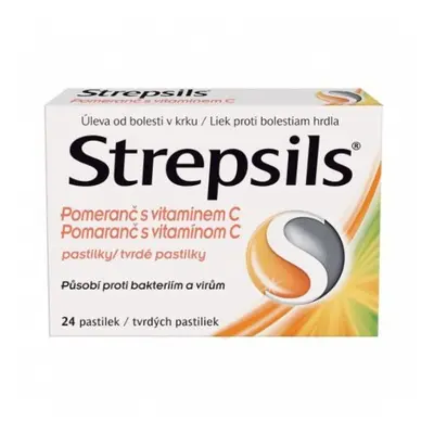 Strepsils pomeranč s vitaminem C 24 pastilek