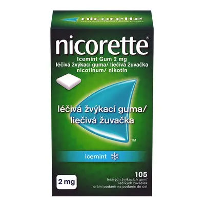 Nicorette Icemint Gum 2mg léčivé žvýkací gumy 105