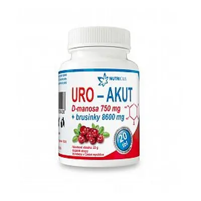 Uro-akut Manosa 750mg+brusinky 8600mg Tbl.20