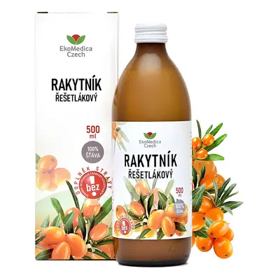 Rakytník řešetlákový 100% šťáva 500ml Ekomedica