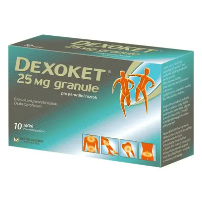 Dexoket 25 mg granule - zrněný prášek pro přípravu nápoje 10 ks