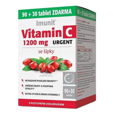 Vitamin C 1200 mg Urgent se šípky Imunit 90+30 tablet