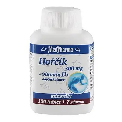 Medpharma Hořčík 300mg+vit.d3 Tbl.107