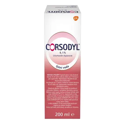 Corsodyl 0.1% ústní Voda 200ml