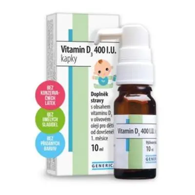 Vitamin D3 400IU Kapky 10ml Generica