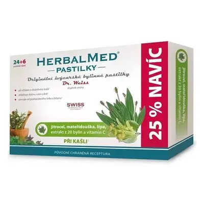 HerbalMed pastilky Dr.Weiss jitrocel mateřídouška lípa vitamin C 24+6ks