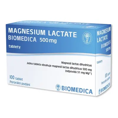 Magnesium Lactate Biomedica 500mg neobalené tablety 100