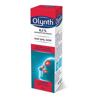 Olynth 1 mg/ml nosní sprej, roztok pro léčbu rýmy u dospělých a dětí od 7 let 10 ml