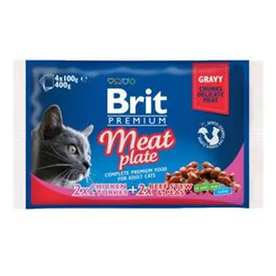 Brit Premium Cat Kapsa Meat Plate 400g (4x100g)