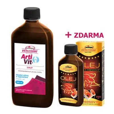 Vitar Veterinae Artivit sirup 500ml lososový olej 200ml