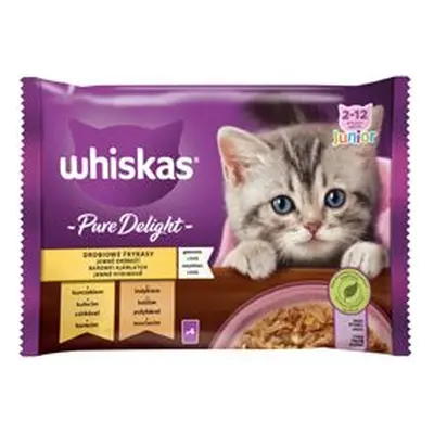 Whiskas Kapsa Pure Delight Junior Drůběž v želé 4x85g