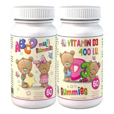 ABCD Multi Gummies+D3 Gummies 2x60 pektinových bonbónů