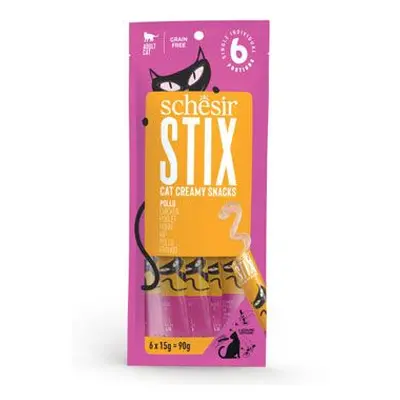 Schesir Cat pochoutka stix liquid snack kuře 6x15g