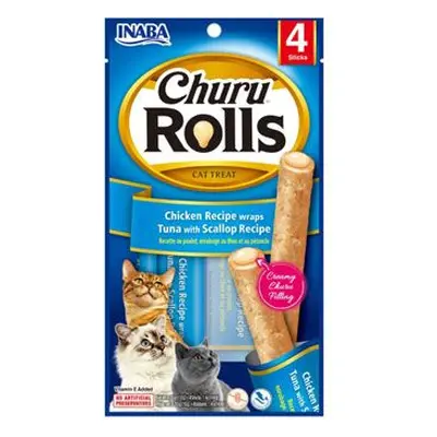 Churu Cat Rolls chicken wraps&tuna scallop cream 4x10g