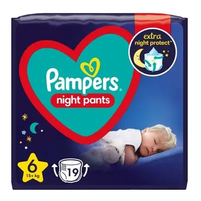 Pampers Night Pants velikost 6 plenkové kalhotky 15 kg+ 19 kusů