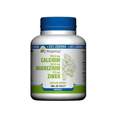 Calcium 333mg+magnezium 133mg+zinek 8mg Tbl.100+50