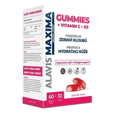 Alavis Maxima Gummies Vitamin C 60 žvýkacích tablet + D3 30 tablet