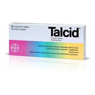 Talcid 500mg 20 žvýkacích tablet