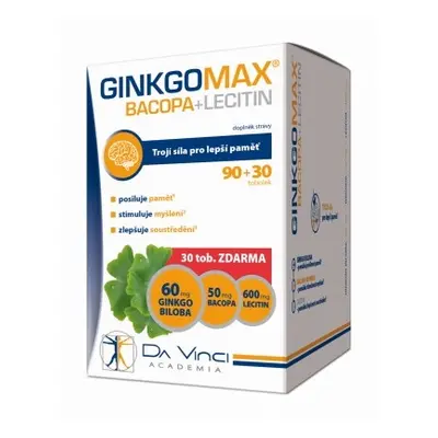 GinkgoMAX+Bacopa+Lecitin DaVinciAcademia 90+30 tobolek