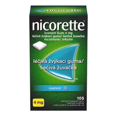 Nicorette Icemint Gum 4mg léčivé žvýkací gumy 105ks