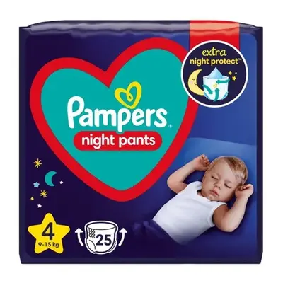 Pampers Night Pants velikost 4 plenkové kalhotky 9-15 kg 25 kusů