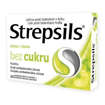 Strepsils citron bez cukru 24 pastilek