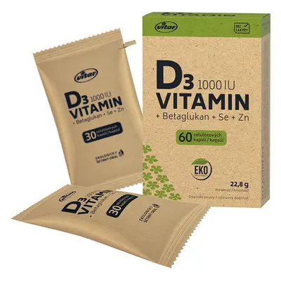 Vitar Vitamin D3 1000IU + betaglukan EKO 60 kapslí