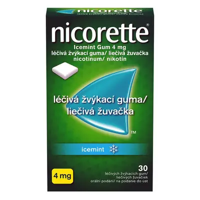 Nicorette Icemint Gum 4mg léčivé žvýkací gumy 30ks