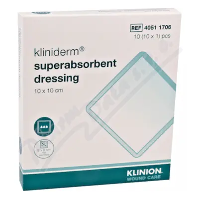 Superabsorpční Obvaz Klinion Kliniderm 10x10 cm, 10 ks