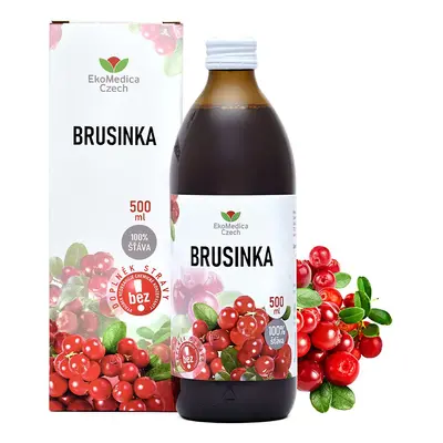 Brusinka 100% šťáva 500ml Ekomedica