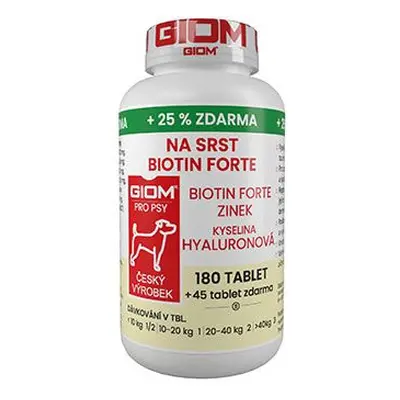 Giom S Pes Na Srst Biotin Forte 180 Tbl 25% Zdarma