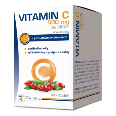 Vitamin C 500 mg se šípky Da Vinci Pharma 100+20 tablet zdarma