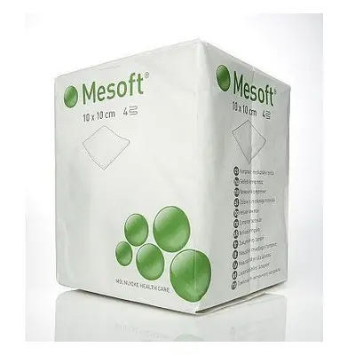 Mesoft 10x10cm, 100 ks, nesterilní kompresy z netkané tex