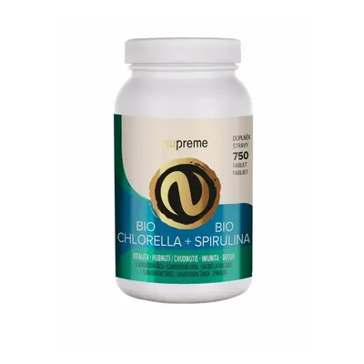 Chlorella+spirulina Tbl.750 Bio Nupreme