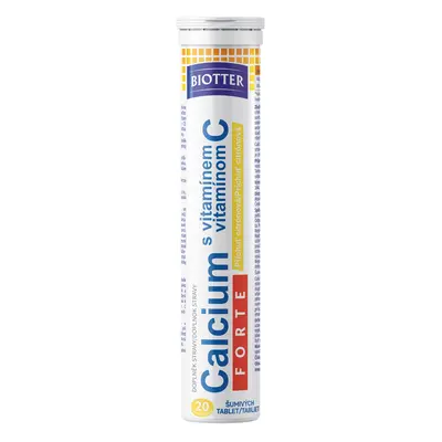 Biotter Calcium s vitamínem C FORTE citron - šumivé tablety 20ks