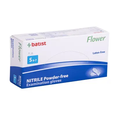 Rukavice nitril nepudrované Batist Flower modré vel.S 100ks