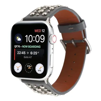 eses Kožený řemínek s nýty pro Apple Watch - Šedý 38mm, 40mm, 41mm