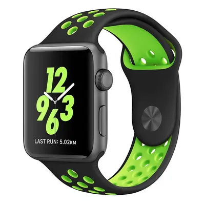 eses Silikonový řemínek pro Apple Watch - Černo zelený, S, M, L - 38mm, 40mm, 41mm