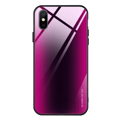 Gradient kryt s tvrzeným sklem na iPhone XR - růžovo-černý