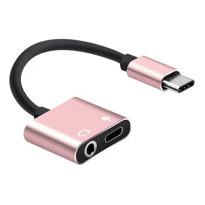 Redukce z USB-C na USB-C a 3.5mm jack - růžově zlatá