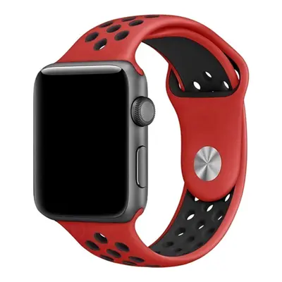 eses Silikonový řemínek pro Apple Watch - Červeno černý, S, M, L - 38mm, 40mm, 41mm