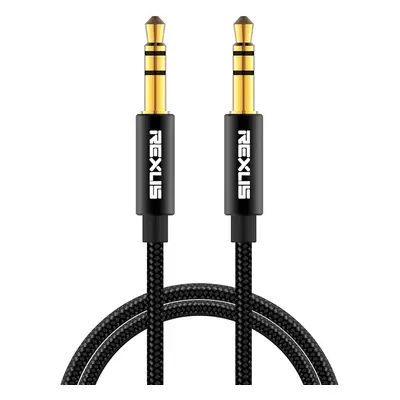 Odolný audio kabel Rexlis 3.5mm jack (5 m) - černá