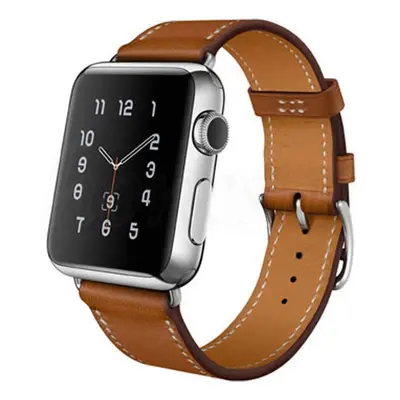 eses Kožený řemínek 38mm, 40mm, 41mm pro Apple Watch - S gravírováním "K svátku", hnědý