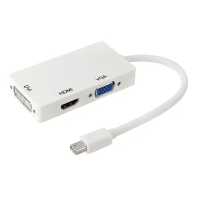 Redukce/hub Mini displayPort na HDMI, VGA a DVI - bílá