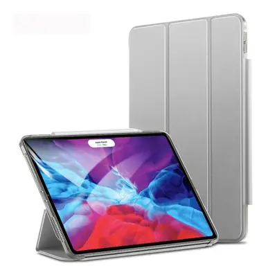 Pouzdro z PU kůže pro Apple iPad Pro 12.9 (2020) + slot pro Apple Pencil - Silver Grey