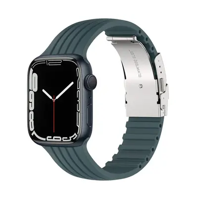 eses Silikonový řemínek pro Apple Watch s kovovou sponou - Zelený 38mm, 40mm, 41mm